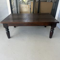 Wood Coffee Table 48” w, 30” d, 18” h. 