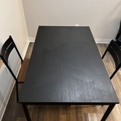 dining table with 2 dining chairs