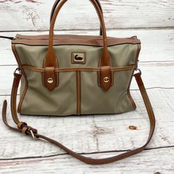 Dooney & Bourke Wayfarer Handbag Navy Green  Nylon w/ Leather Accents