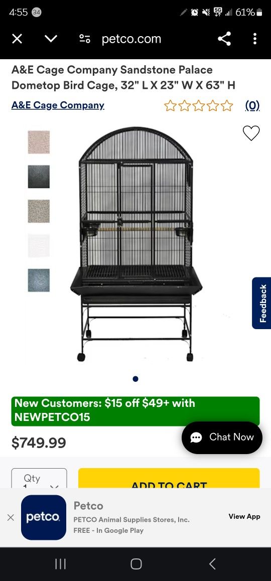 Large Rolling Birdcage