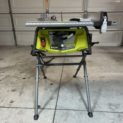 RYOBI 15 Amp 10 in. Compact Portable Corded Jobsite Table Saw with Folding Stand