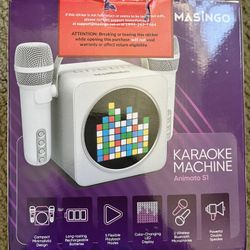 Portable Mini Karaoke Machine for Kids and Adults with Dual Wireless Bluetooth Microphones, Animated LED Display, USB/Aux/MicroSD, Voice Effects Brand