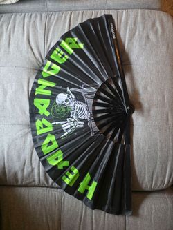 fan for raves Filthy Headbanger UV Reactive Hand Fan from the iHeartRaves brand