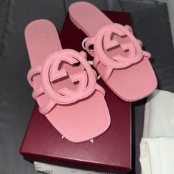 pink gucci pool slides