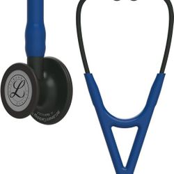 3M Littmann Cardiology IV Diagnostic Stethoscope 27" Navy Blue Tube, Black Stem, and Headset