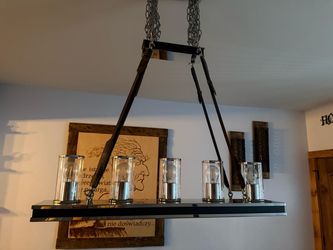 37” Modern 5-Light Chrome & Glass Linear Chandelier