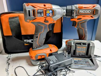 RIDGID18V Cordless 2-Tool Combo Kit with Drill/Driver, Impact Driver, (2) 2.0 Ah Batteries, and Charger