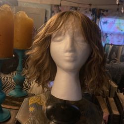 Blonde Wavy Wig With Bangs