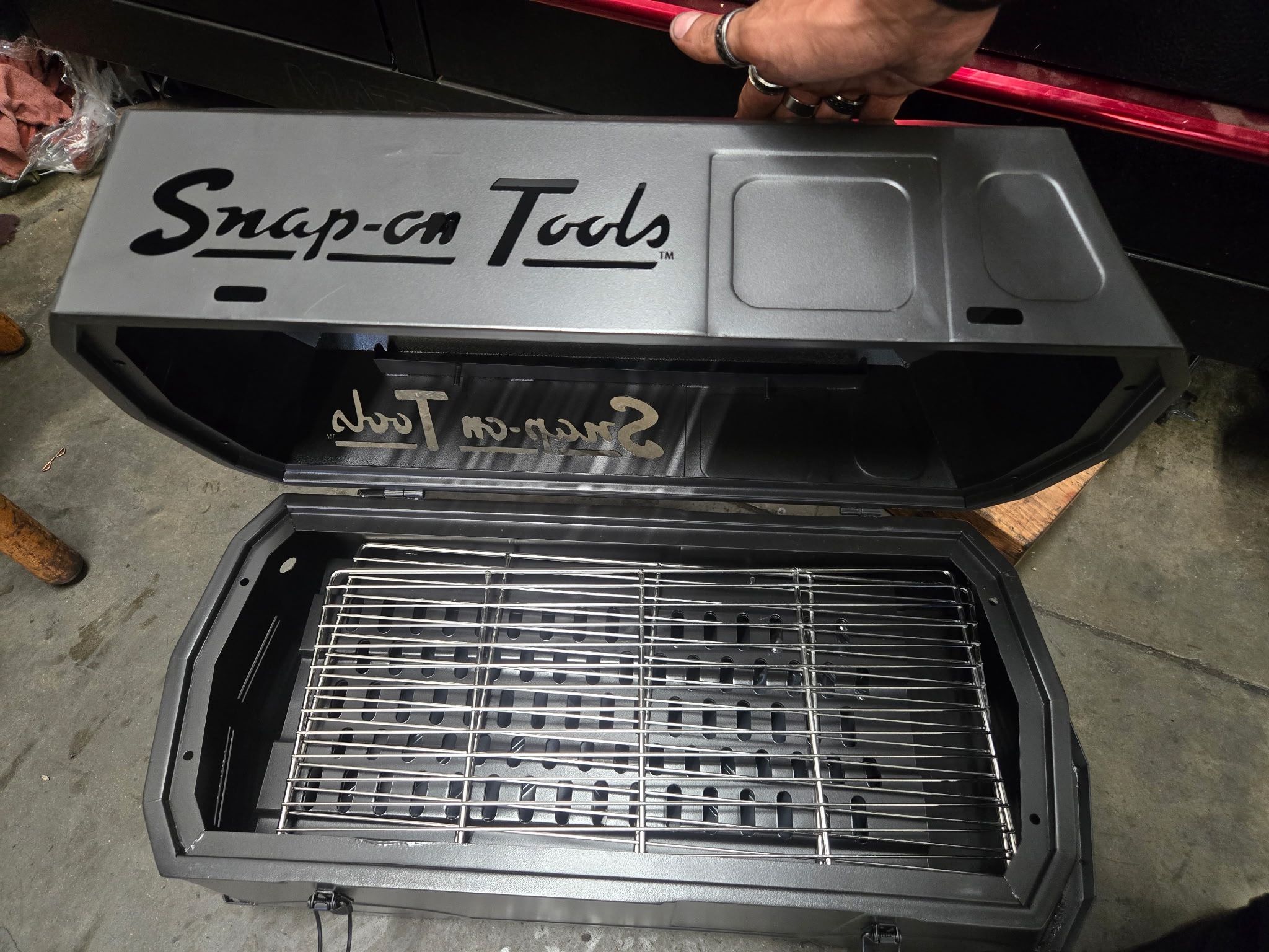 Snap on truck grill and tool set