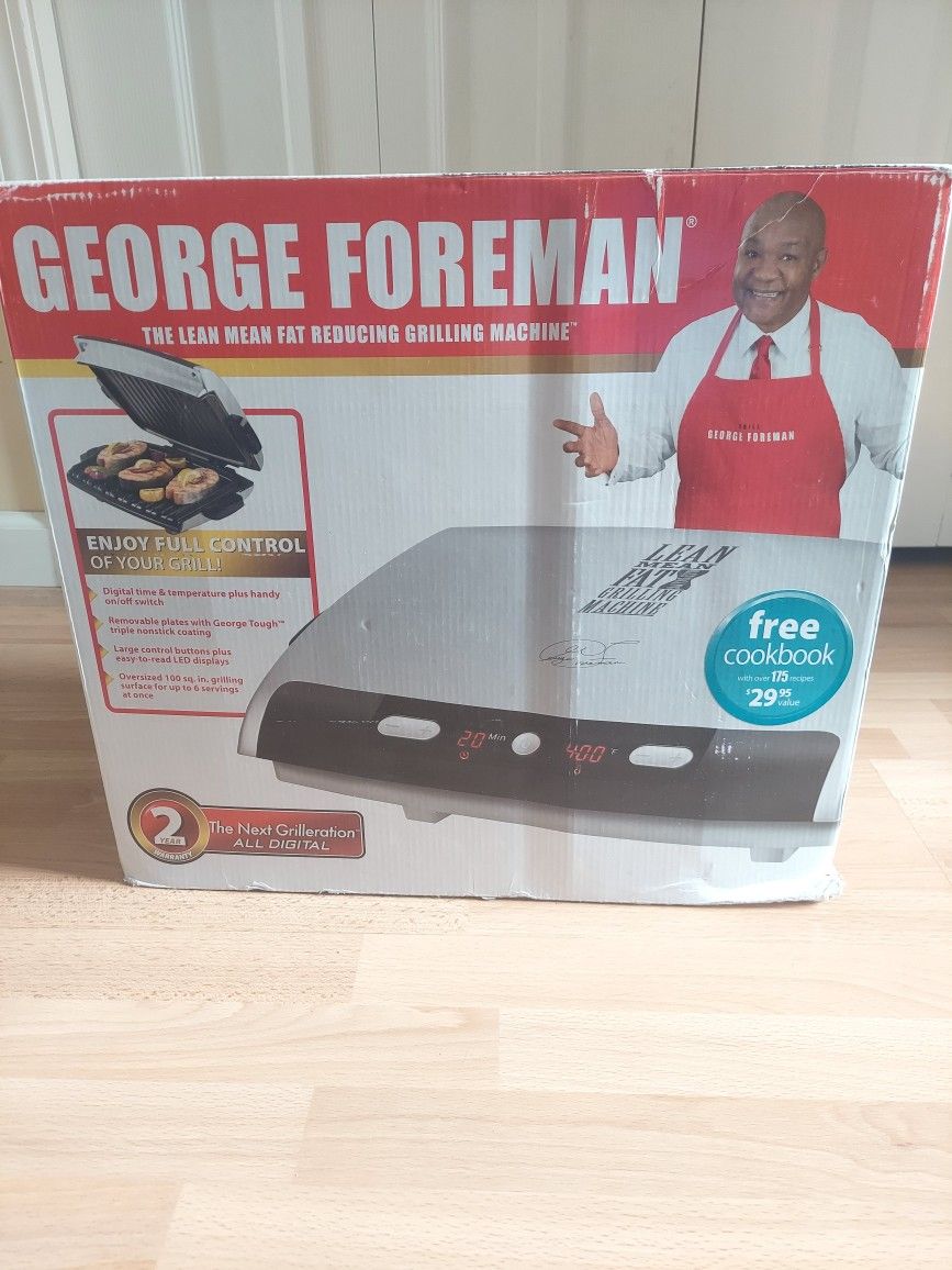 George Foreman Grill with LED Display & Removable Grill Plates