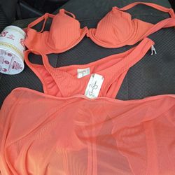 Jessica Simpson Three Piece Bathing Suite