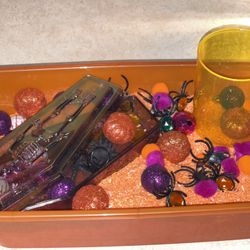 Halloween Themed Rice Sensory Bin
