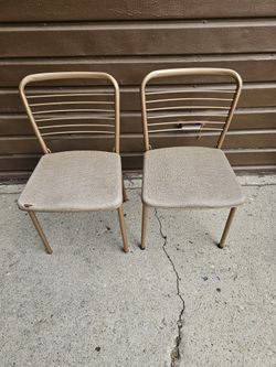 Cool Mid-century Fold Up Card Or Dining Room Chairs! Circa 1960's! Set Of 2 ! Heavy Duty!