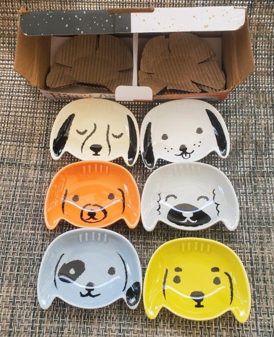 NIB Puppy Love Pinch Bowls - Now Designs - Set of 6 Unique Faces