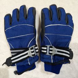 Winter Gloves Blue Youth Size 4-7 