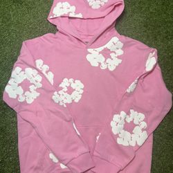 Pink Denim Tear Hoodie 