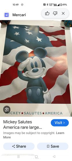 mickey mouse salutes American square pin
