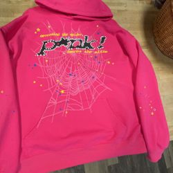 Pink Sp5der Hoodie Size L
