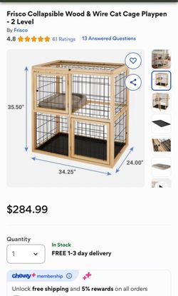 Wood collapsible play cage for cats. New- Huge markdown.