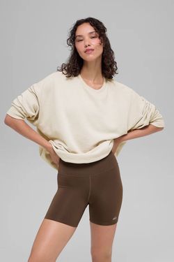Alo Yoga Chill Crew Neck Pullover XS 2-4 Bone
