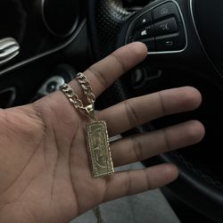 10K $100 Bill Pendant 3.8 Grams 