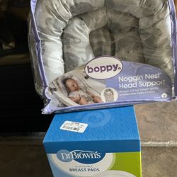 NEW Boppy Neck Head Support & Breast Pads