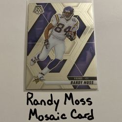 Randy Moss Minnesota Vikings Hall of Fame WR Mosaic Card. 