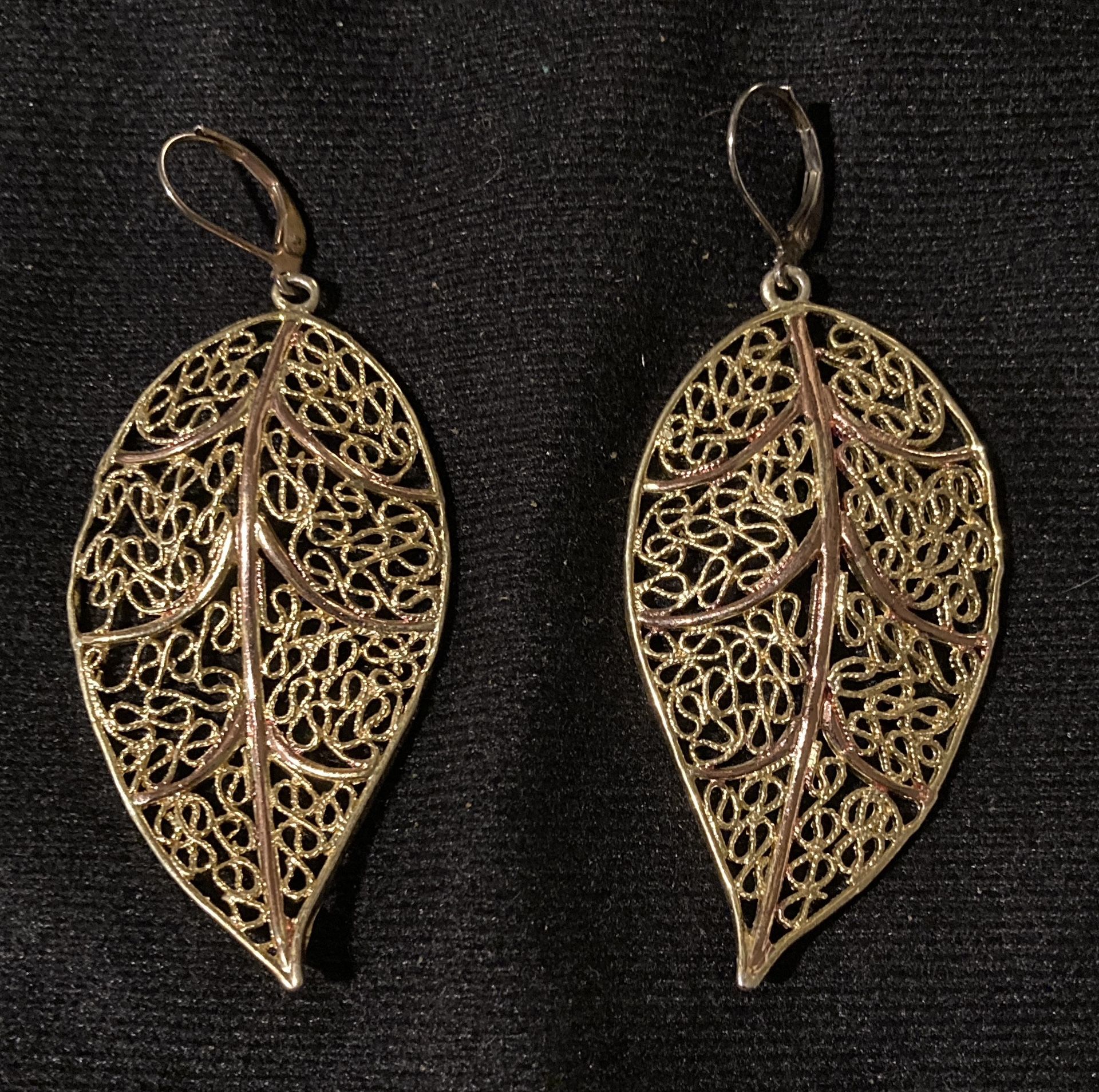 Hand Crafted 10k Gold “Leaves” Earrings