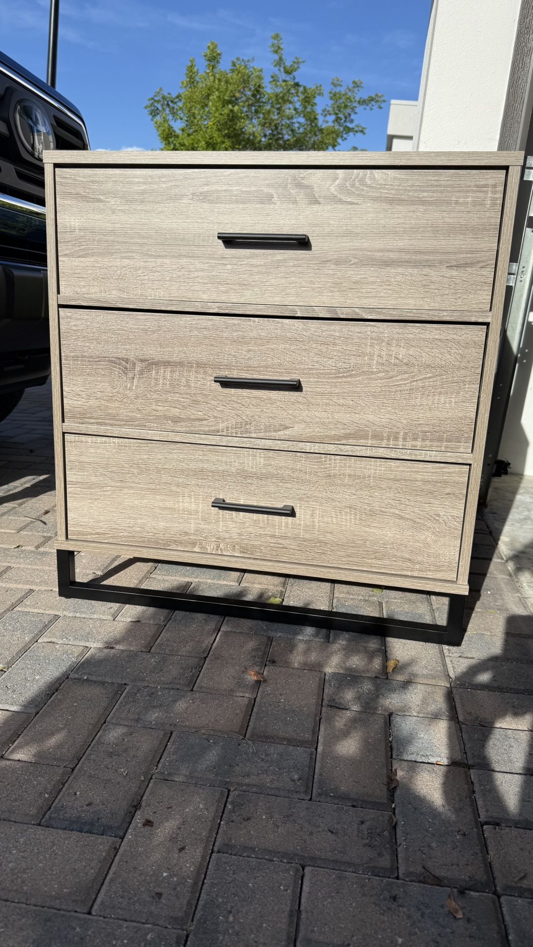 3 Drawer Dresser - (Light Gray Wash)