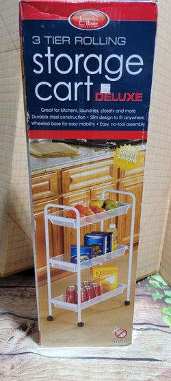 NIB 3-Tier Rolling Storage Cart by Kennedy's Home Collection.