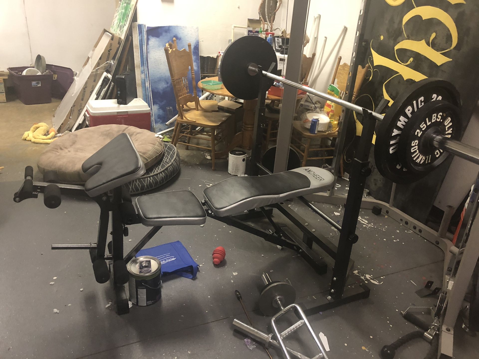 Olympic weights and bench