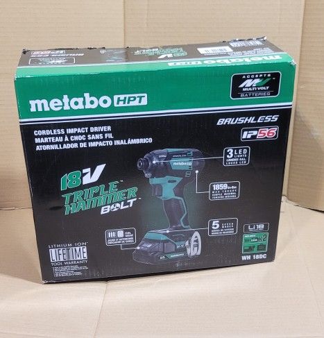 Metabo HPT 18-volt 1/4-in Brushless Cordless Impact Driver (2-Batteries Included, Charger Included