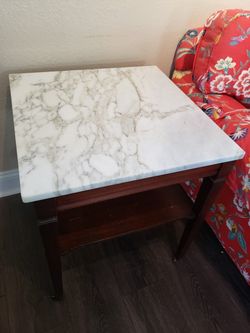 2 marble end tables