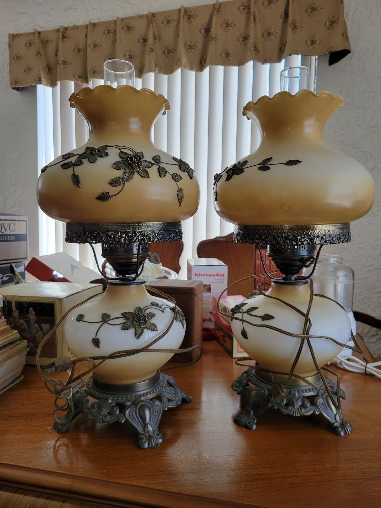 Pair of Rare Vintage Hurricane Electric Lamps