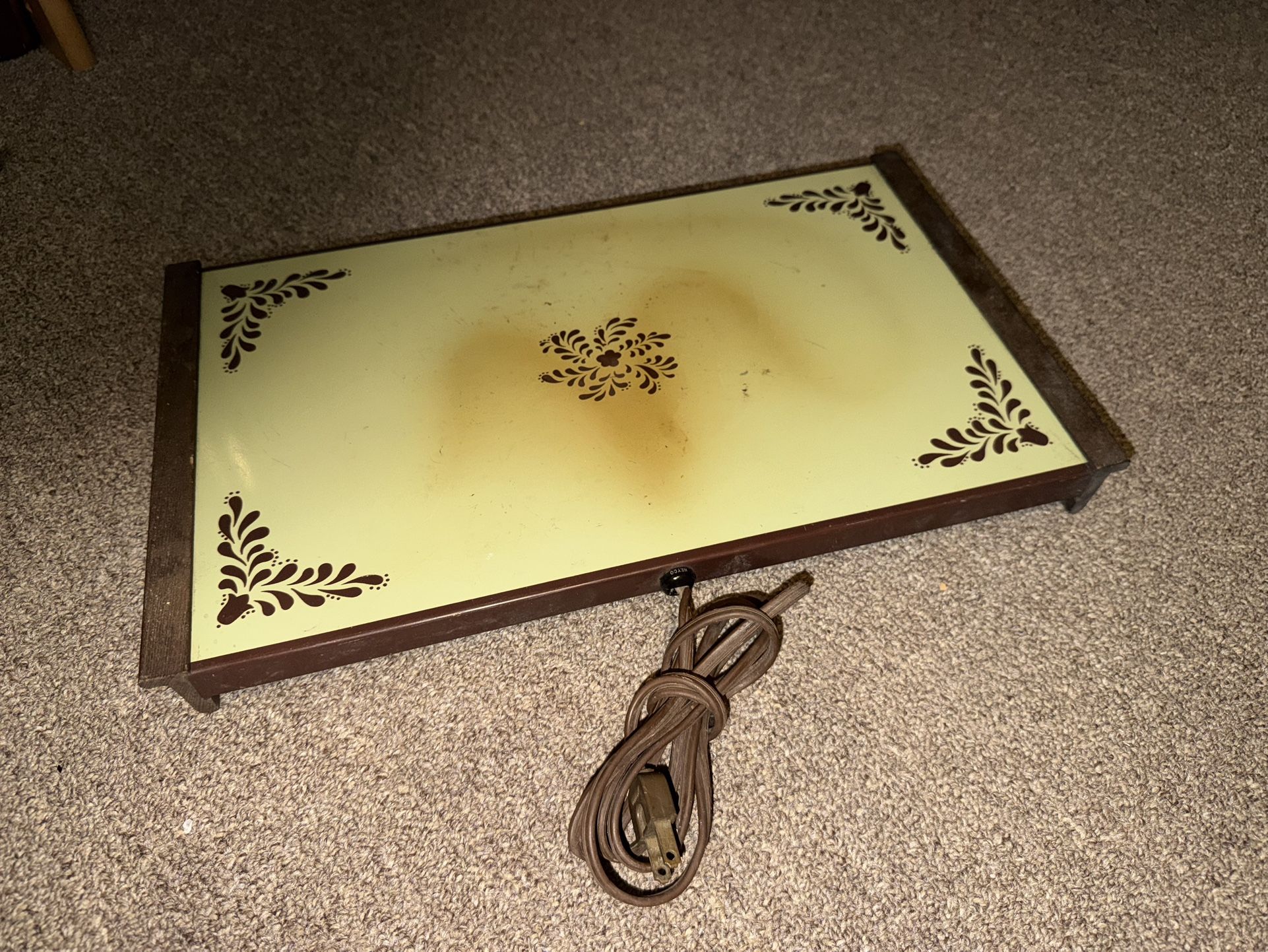 vintage Cornwall electric warming tray
