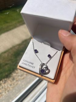 Amethyst Necklace and Earrings