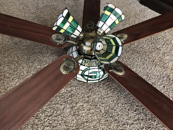 Green Bay Packers Ceiling Fan Tiffany Style Light For Sale In