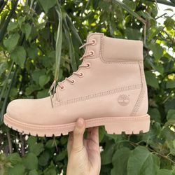 Timberland Premium 6 In Lace Waterproof Light Pink NUBUCK Size 11 