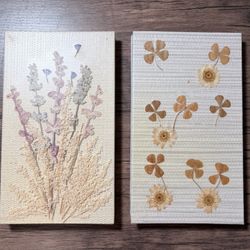 Notebooks with actual leaves and flowers in the page