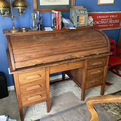 Antique Oak Roll top Desk