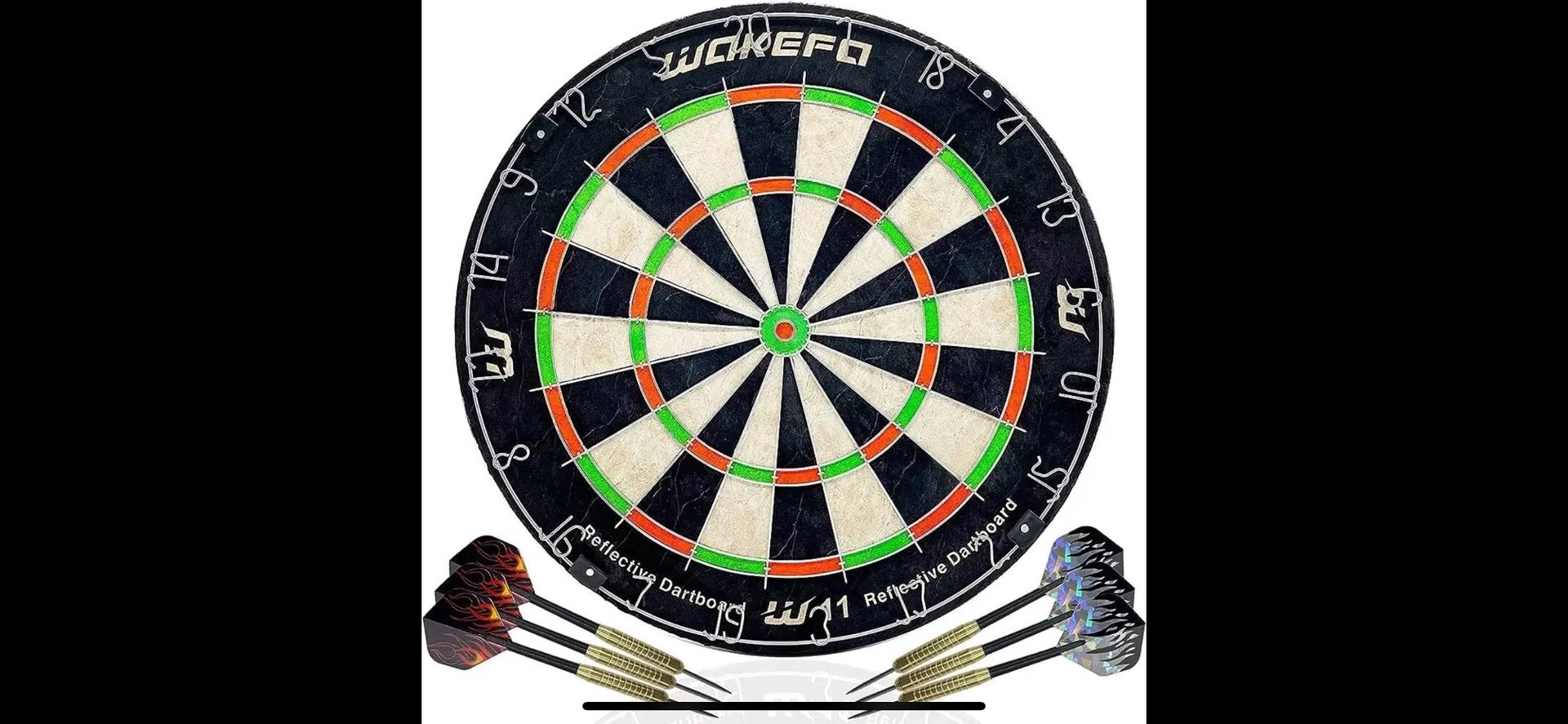 Professional Dartboard Set Includes 6 Steel Tip Darts, Fluorescence Dartboard