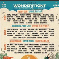 Two Wonderfront 3 Day GA Tickets 