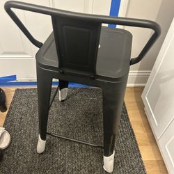 Metal Bar Stools Black 24” Tall Seat 12” 