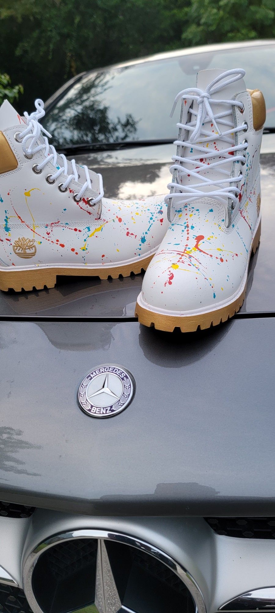TIMBERLAND BOOTS CUSTOM GOLD SPLASH SIZE 8