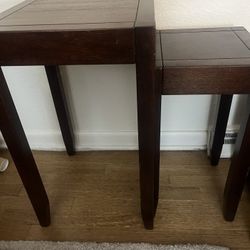 Pottery Barn Set of 2 Wood Nesting Tables – Dark Brown