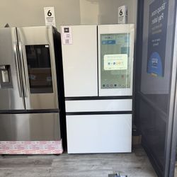 Samsung - Bespoke 29 Cu Ft 4-Door French Door Refrigerator With AI Family Hub & AI Vision Inside In White Glass 😍