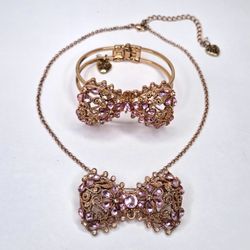 Betsey Johnson Y2K Necklace And Bracelet Matching Set