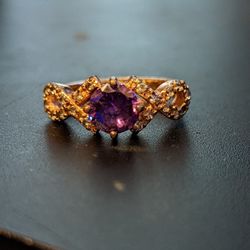 Gold And Purple Colored Ring 