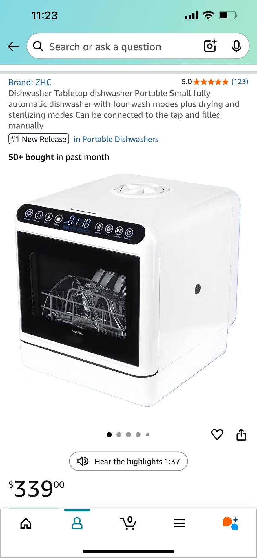 Dishwasher Tabletop dishwasher Portable Small fully automatic