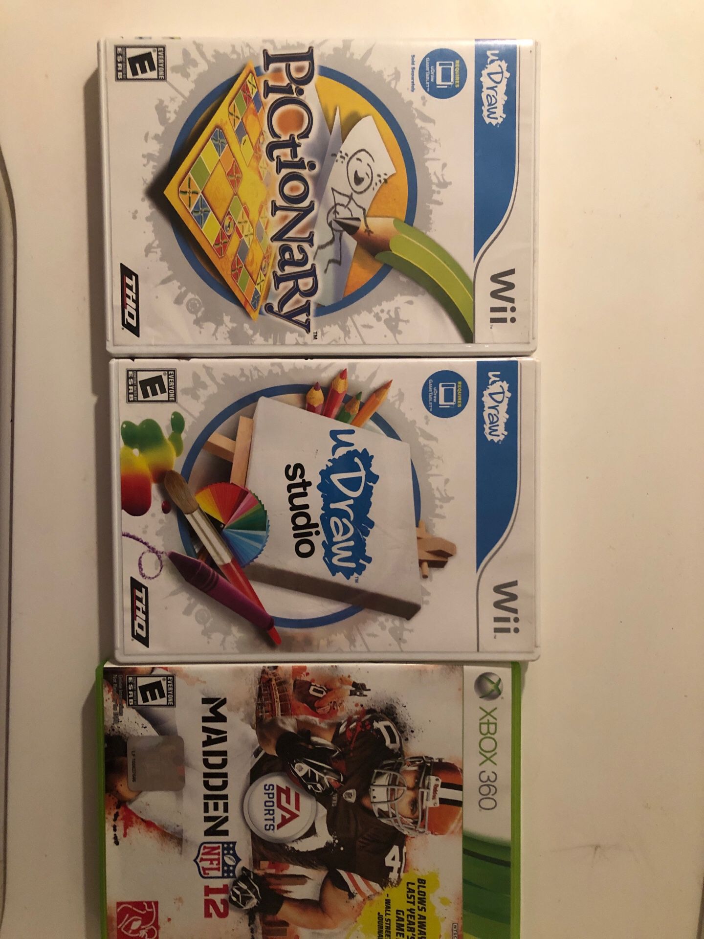 Three video games to Wii games one Xbox 360 video game mint condition no scratches